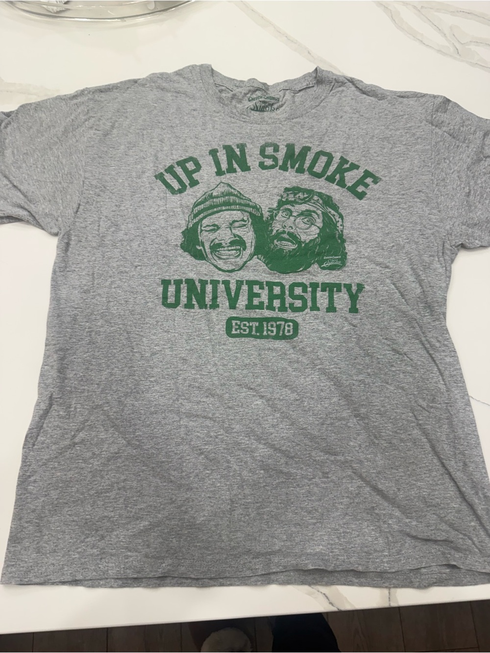 Up In Smoke University Grey Graphic Tee - Unbranded
